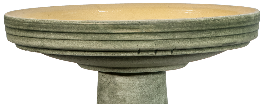 locking ceramic green aged birdbath top
