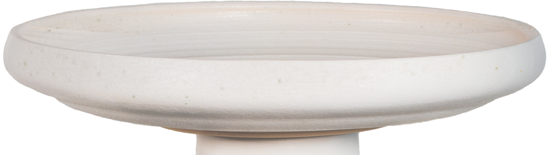 large white modern ceramic birdbath top