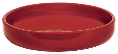 small shallow dish planter in red color