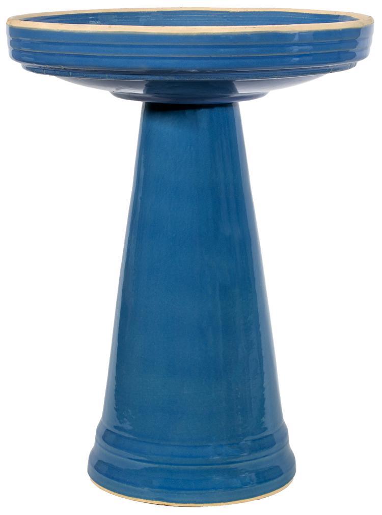 Simple Elegance Birdbath Set - Bellflower Blue – Burleypottery