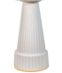 ceramic white glazed pedestal with vertical stripes