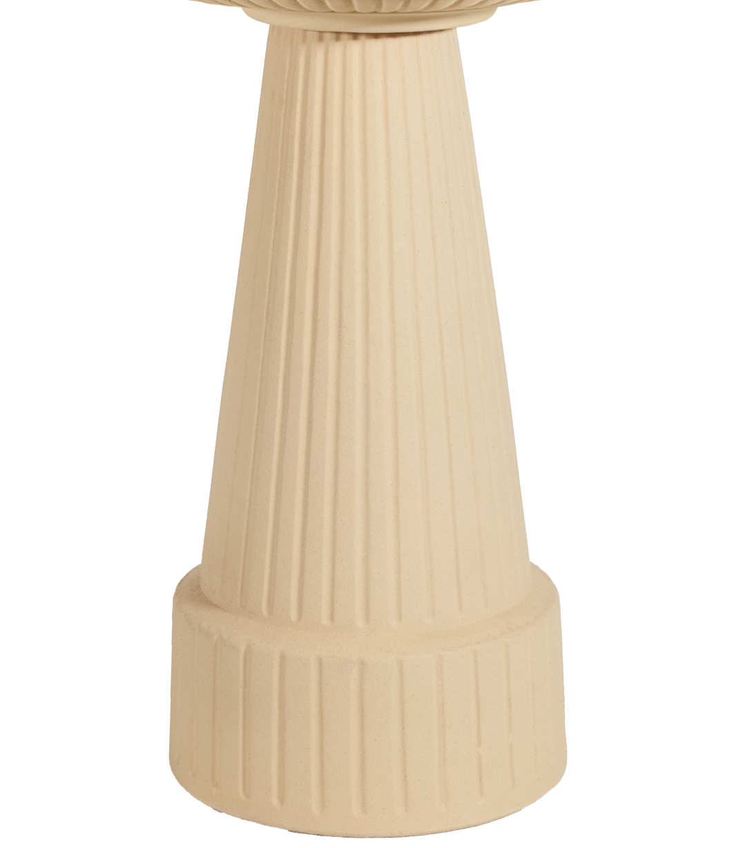 ceramic plain clay pedestal with vertical stripes