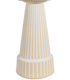 ceramic clay white stained pedestal with vertical stripes