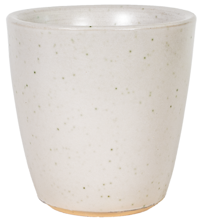 small white vase shaped planter